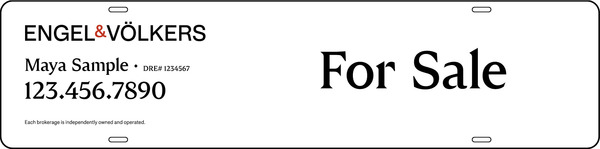 For Sale w Agent Name & DRE# Sign Rider, 6h x 24w, Steel